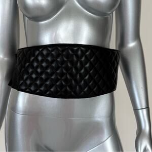 CHANEL quilted cummerbund belt Authentic
